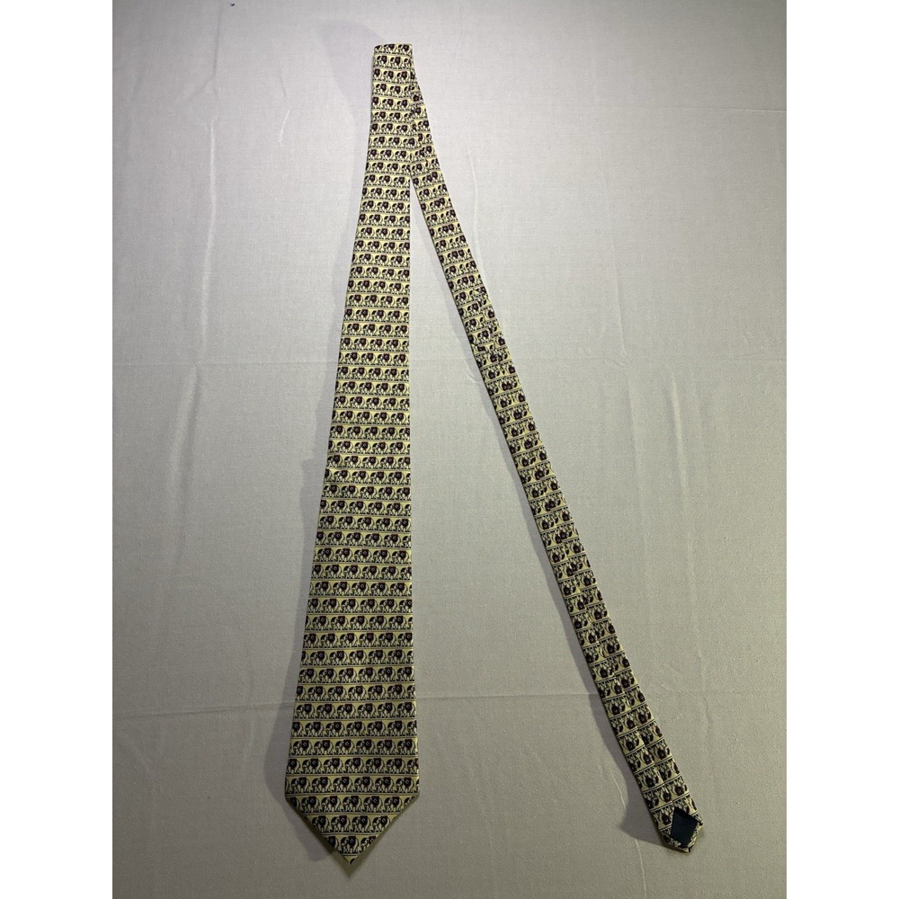 Sidney Hand Made Neck Tie Elephant Print